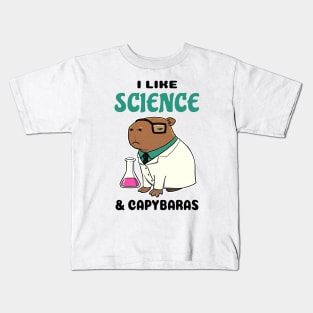 I Like Science and Capybaras Kids T-Shirt